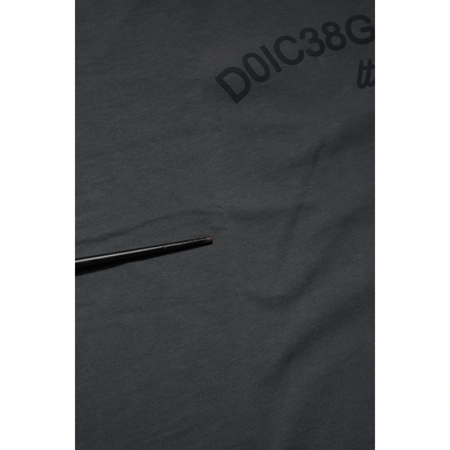 Gray Logo Graphic Cotton Crew Neck T-shirt