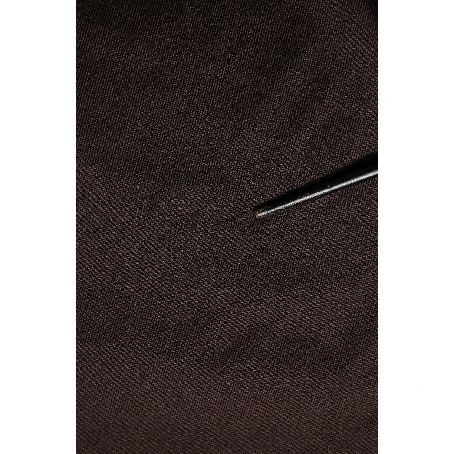 Brown Silk Crew Neck Short Sleeves T-shirt