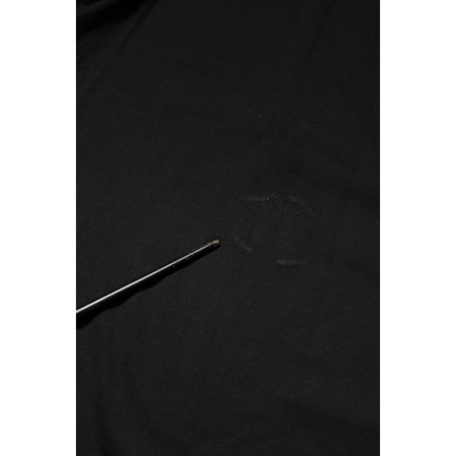 Black Embossed Logo Cotton Crew Neck T-shirt