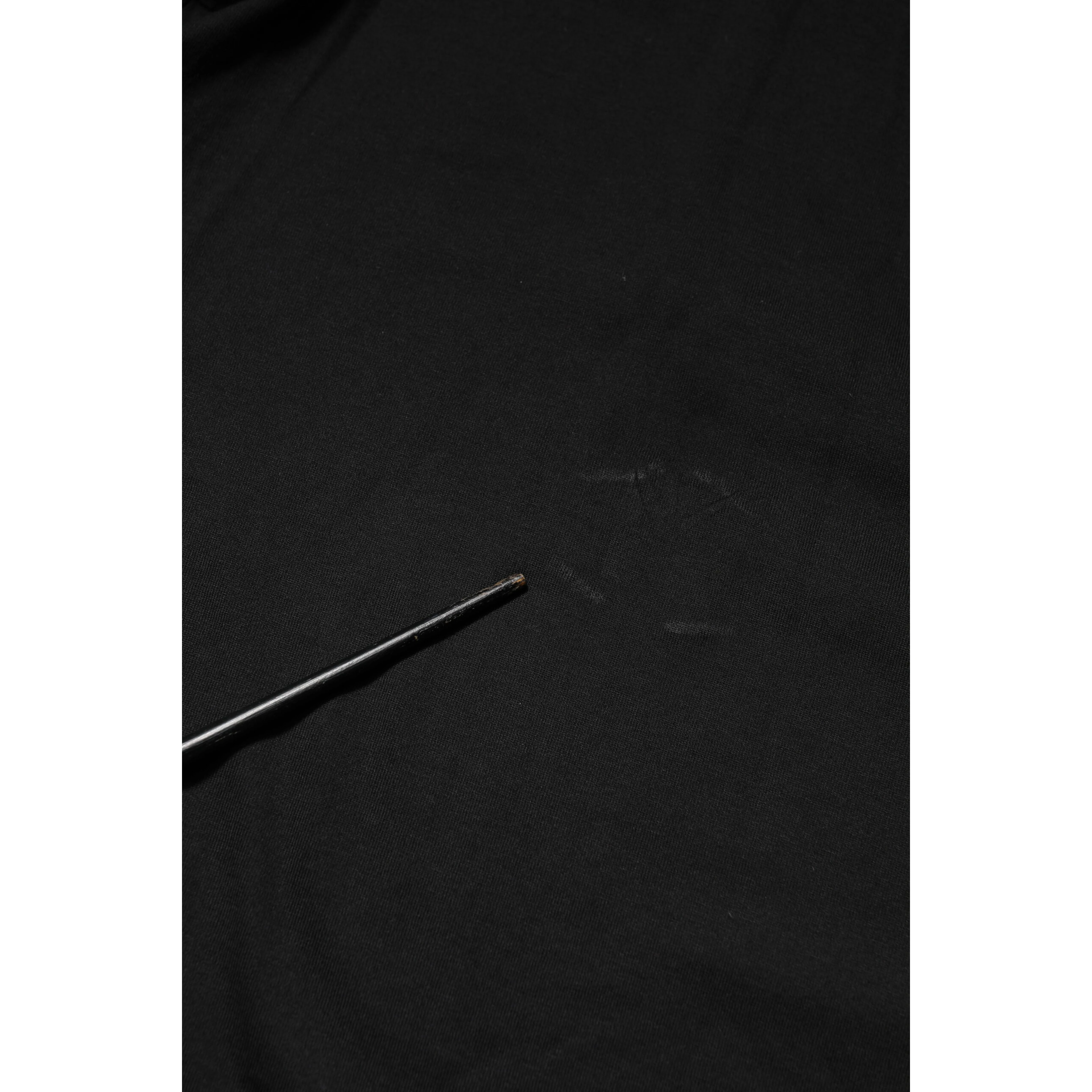 Black Embossed Logo Cotton Crew Neck T-shirt