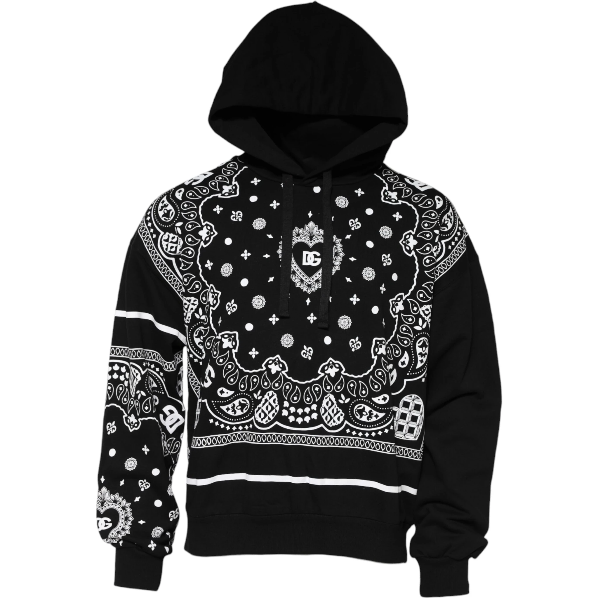 Black Bandana Hooded Men Sweatshirt Sweater