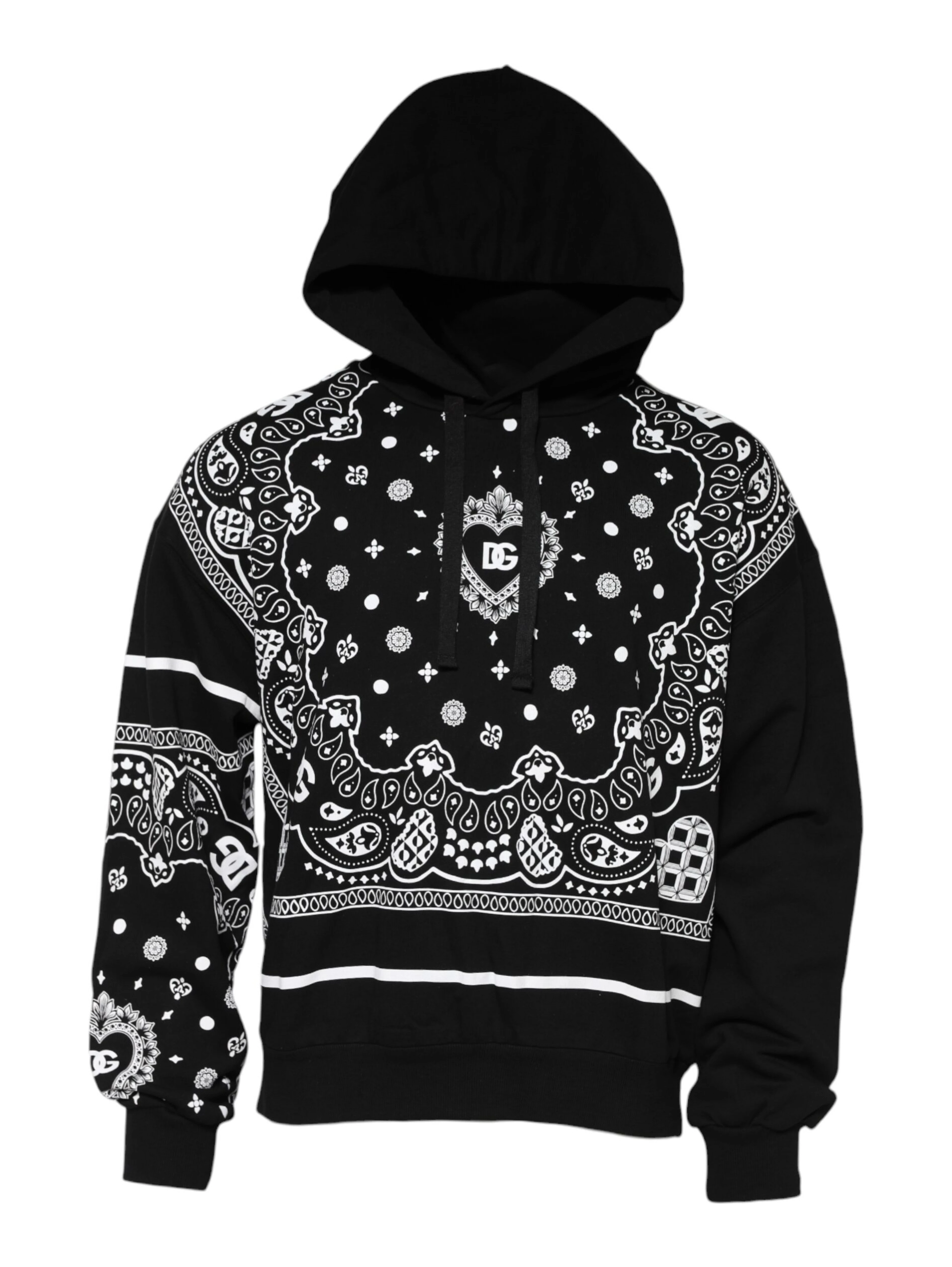 Black Bandana Hooded Men Sweatshirt Sweater