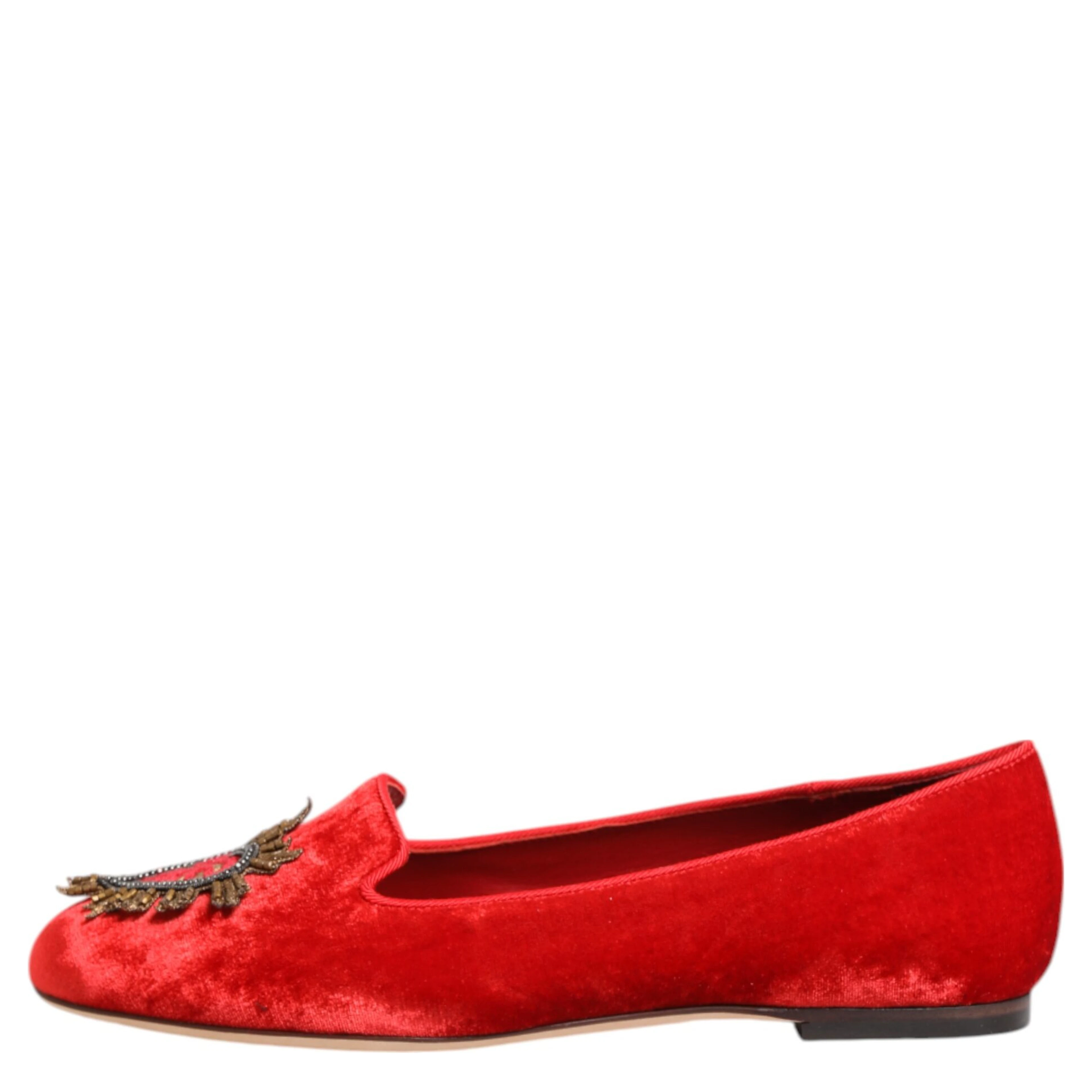 Red Velvet DG Heart Loafers Flats Shoes