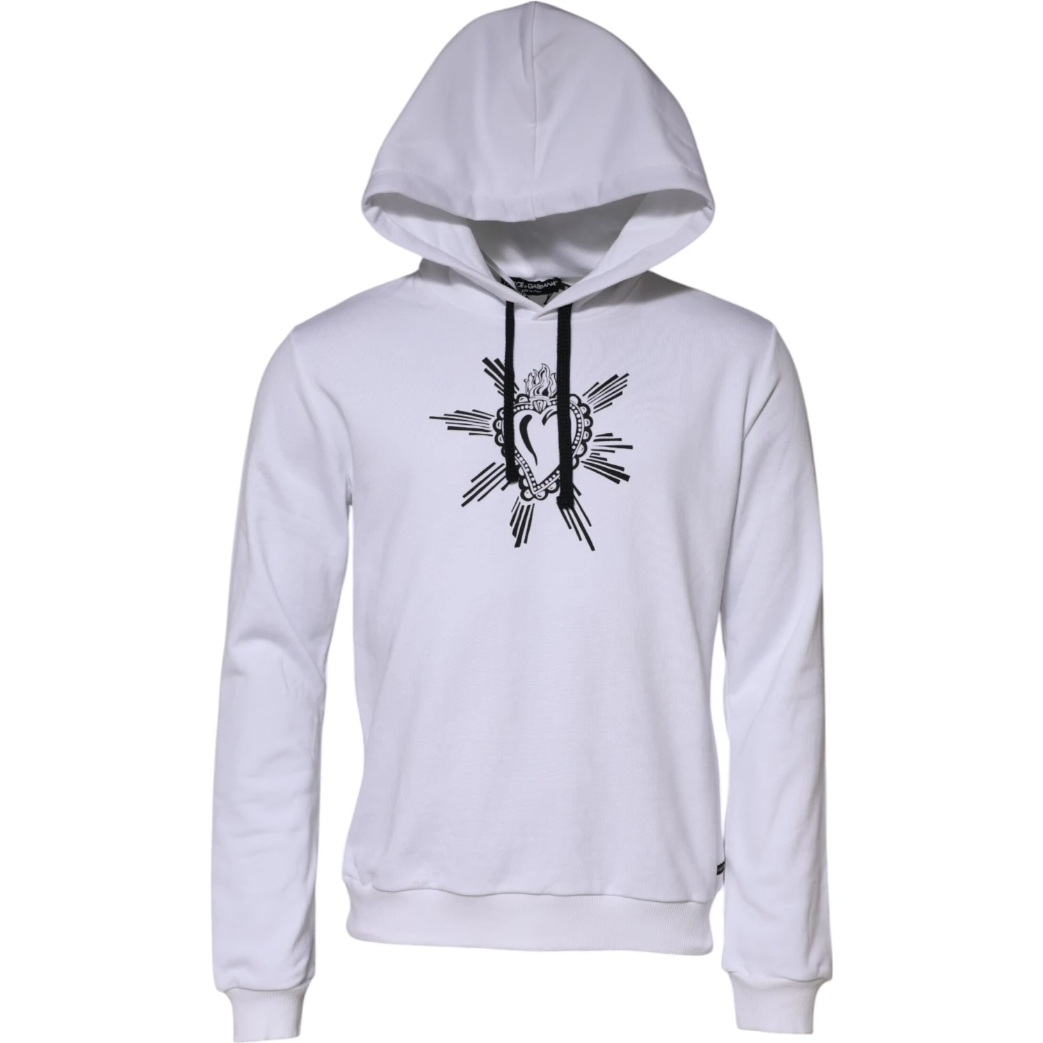 White Sacred Heart Hooded Sweatshirt Sweater