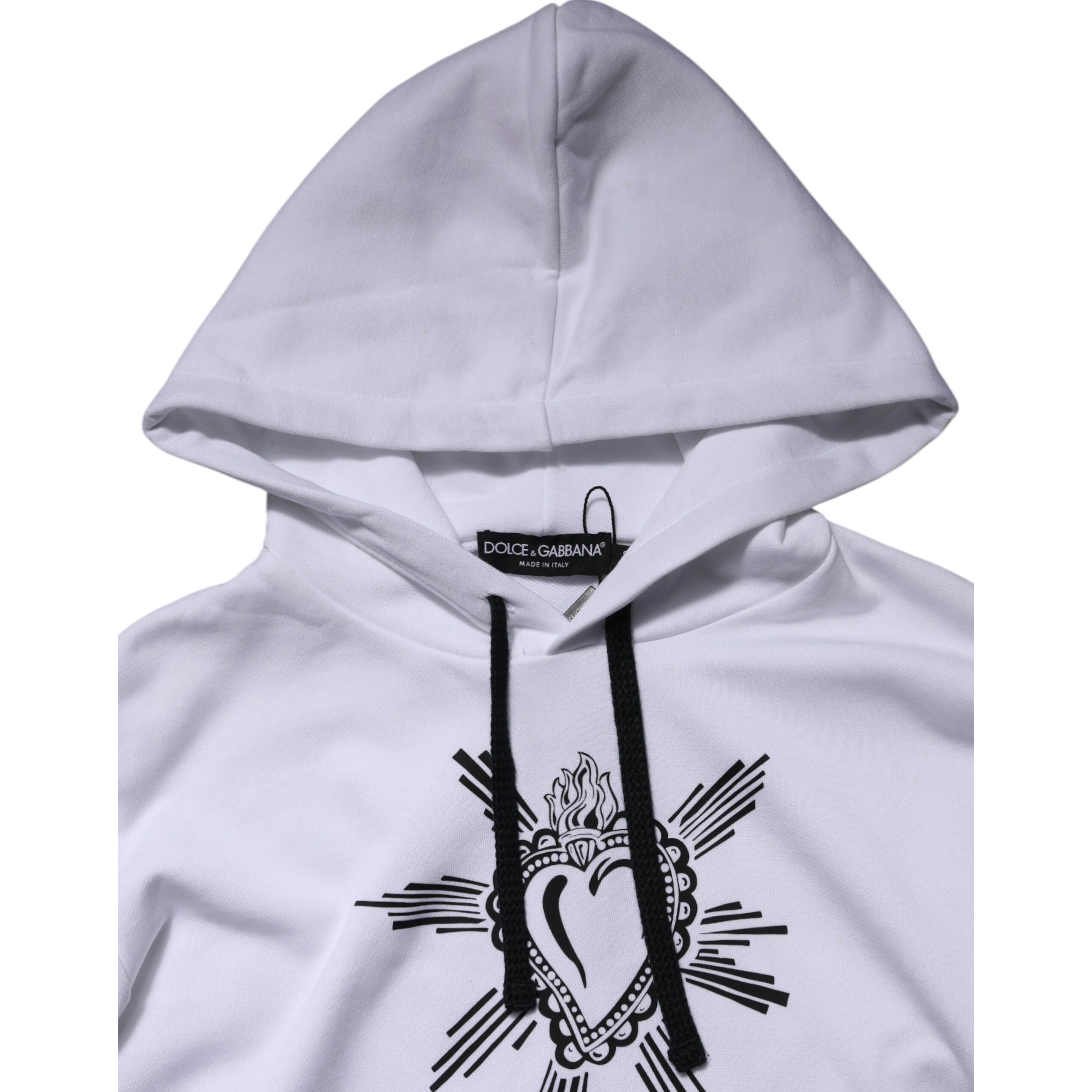 White Sacred Heart Hooded Sweatshirt Sweater