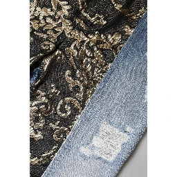 Multicolor Patchwork Tapered Denim Jeans
