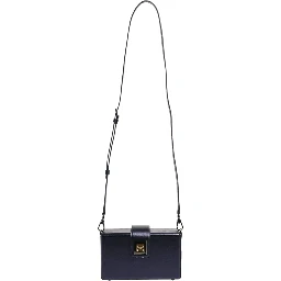 Blue DG BOX Lambskin Leather Crossbody Strap Bag