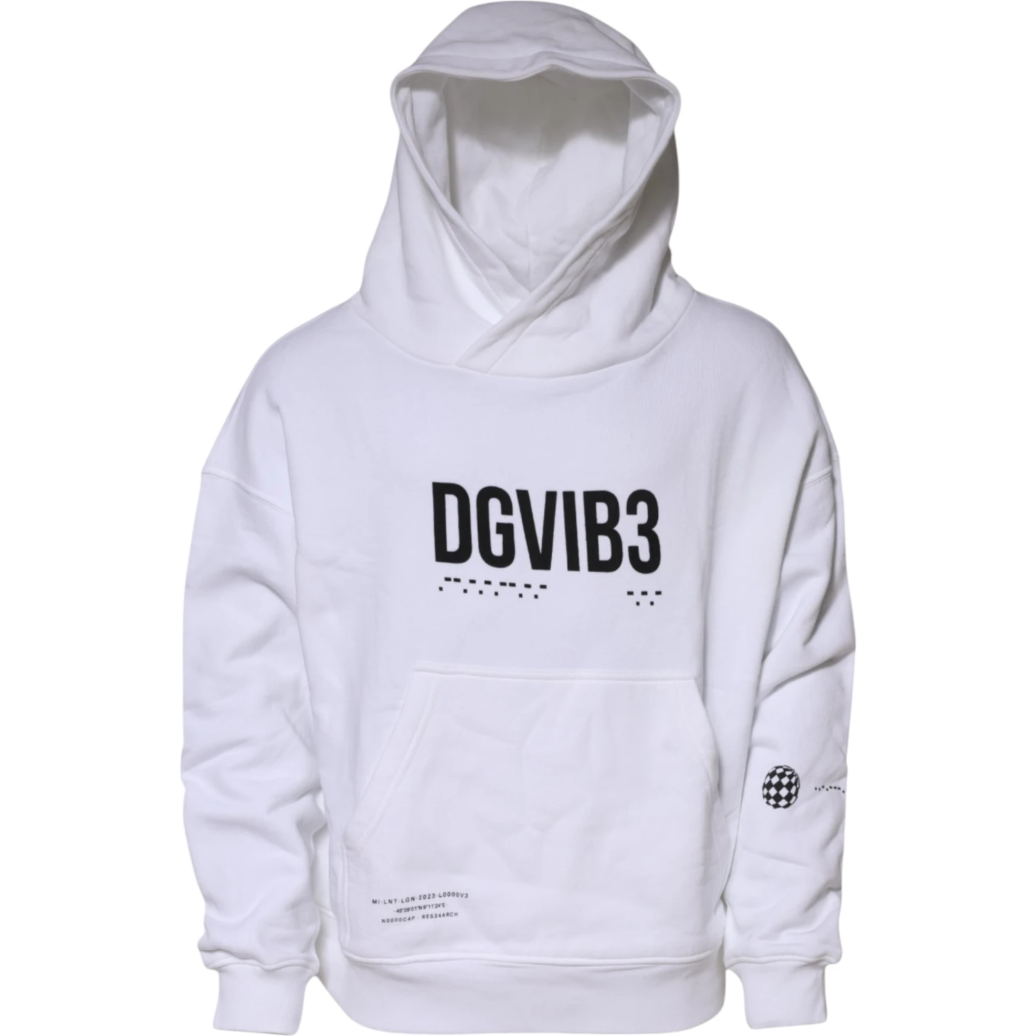 White DG Vib3 Hooded Men Sweatshirt Sweater