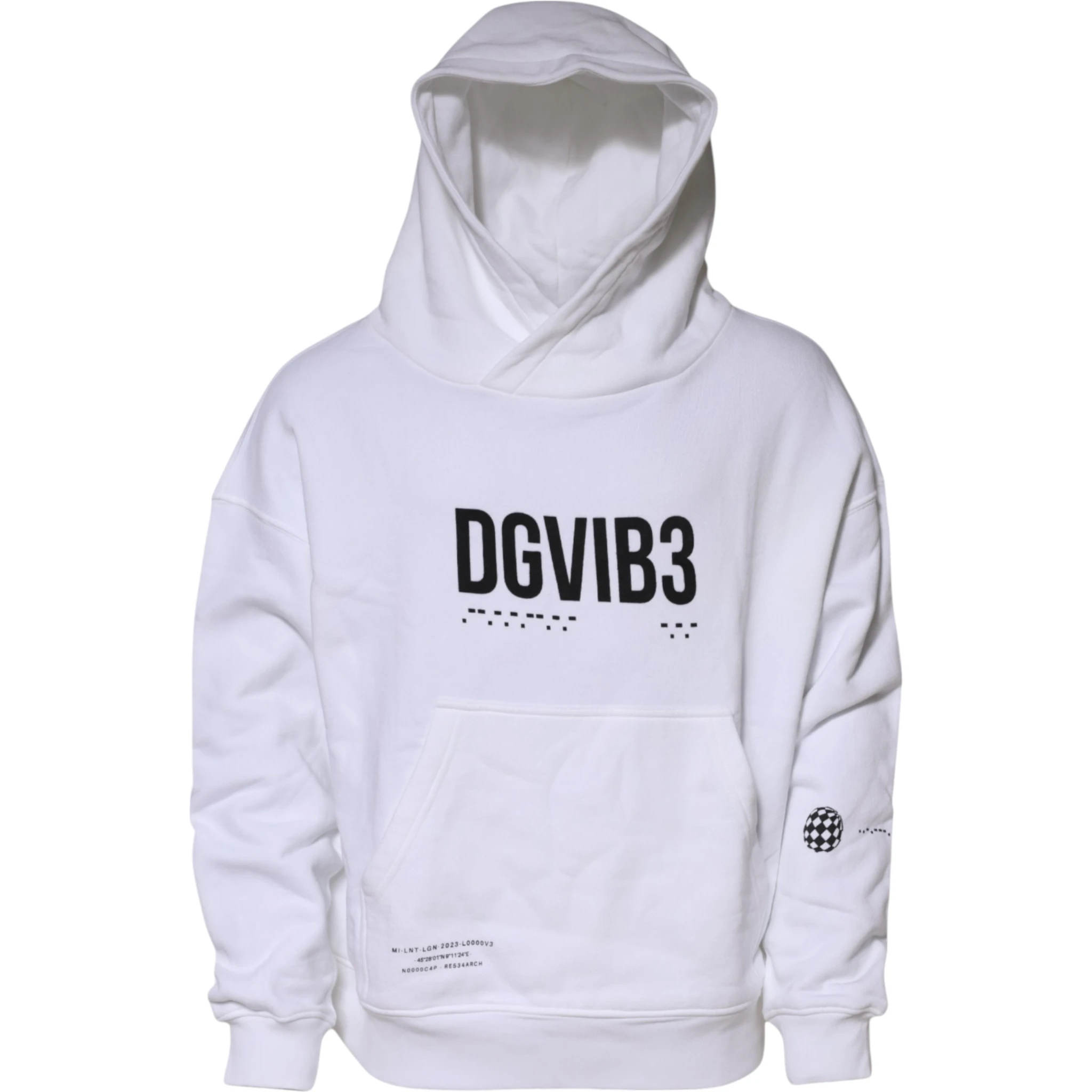White DG Vib3 Hooded Men Sweatshirt Sweater