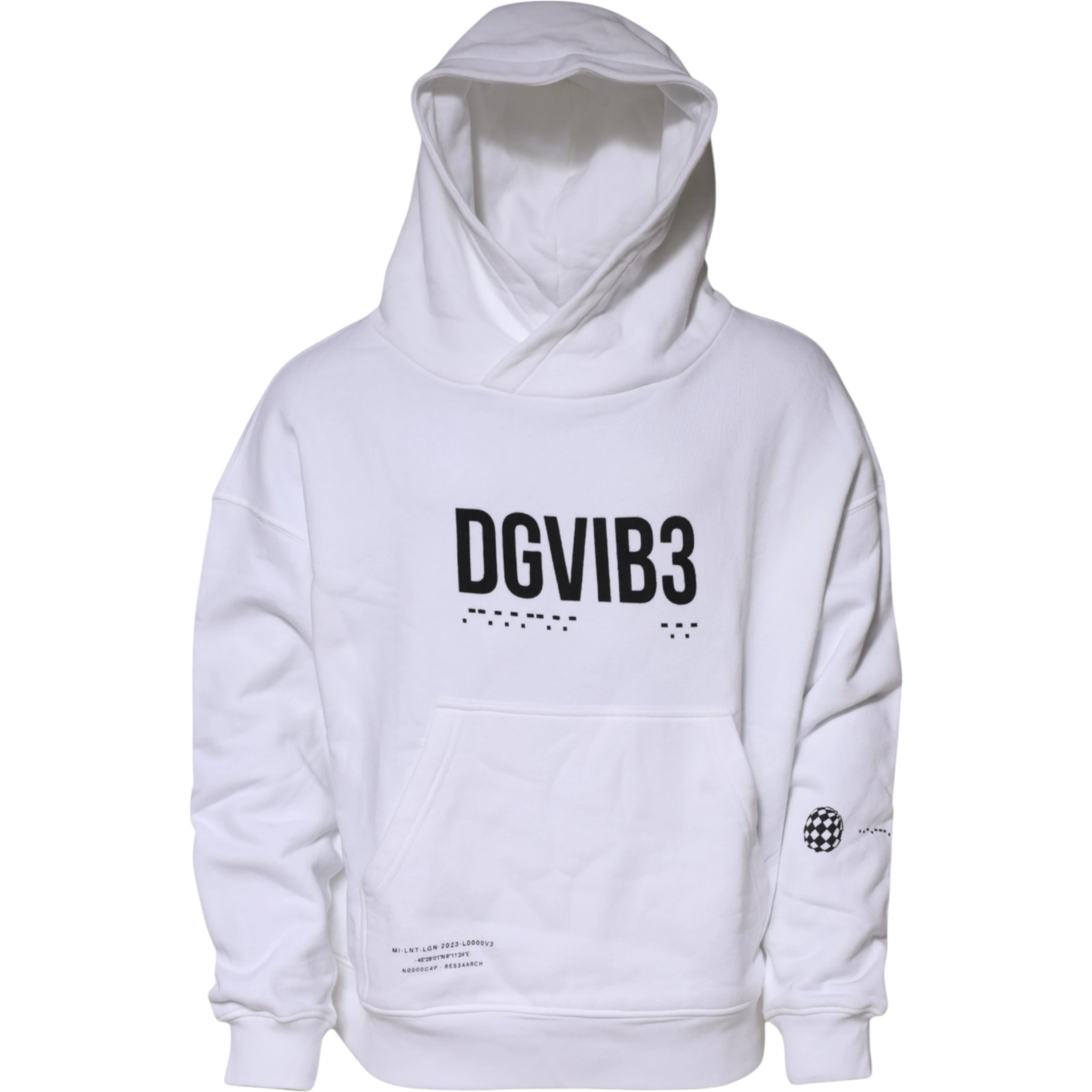 White DG Vib3 Hooded Men Sweatshirt Sweater