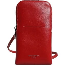 Red Leather Purse Phone Sling Crossbody Neck Strap Bag