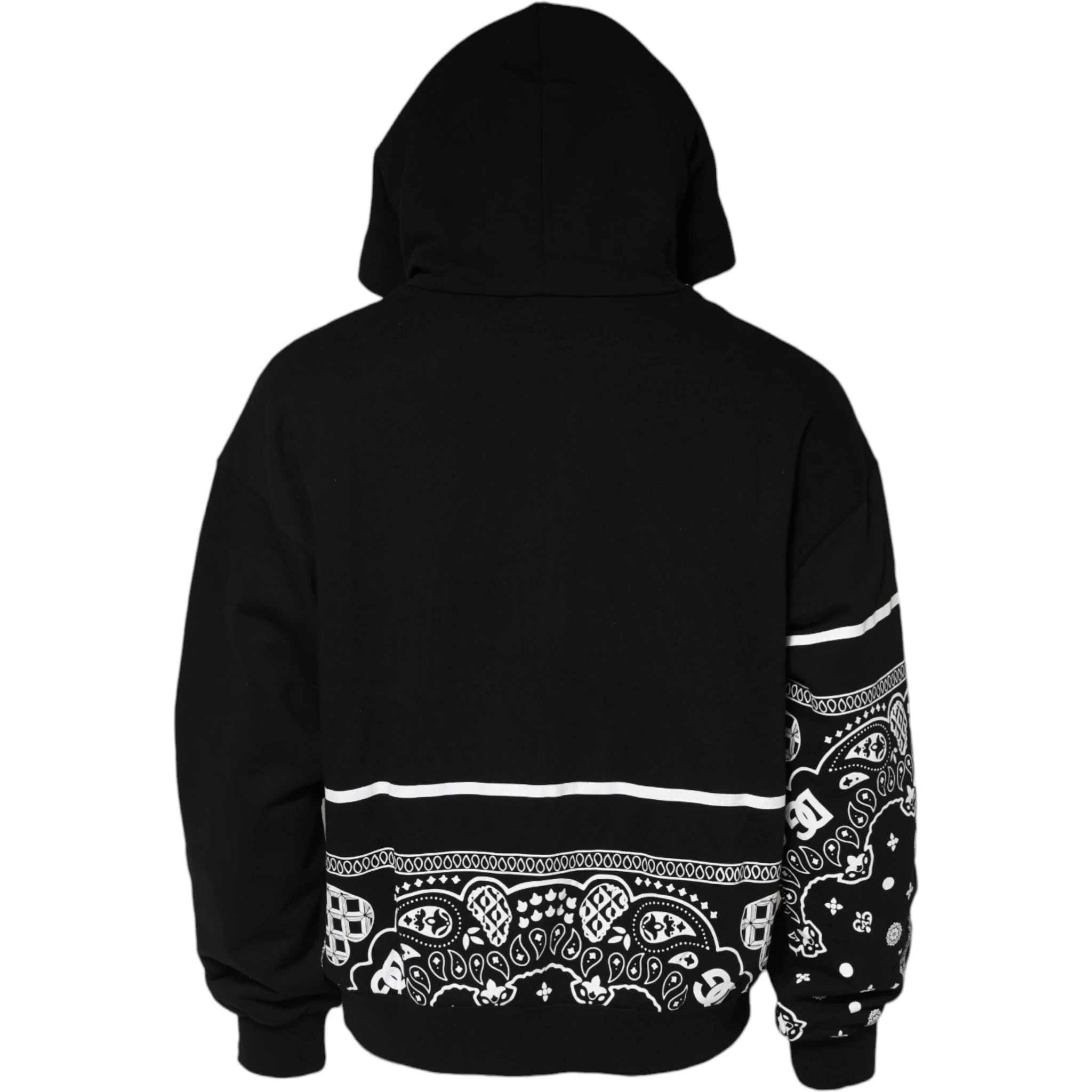 Black Bandana Hooded Men Sweatshirt Sweater