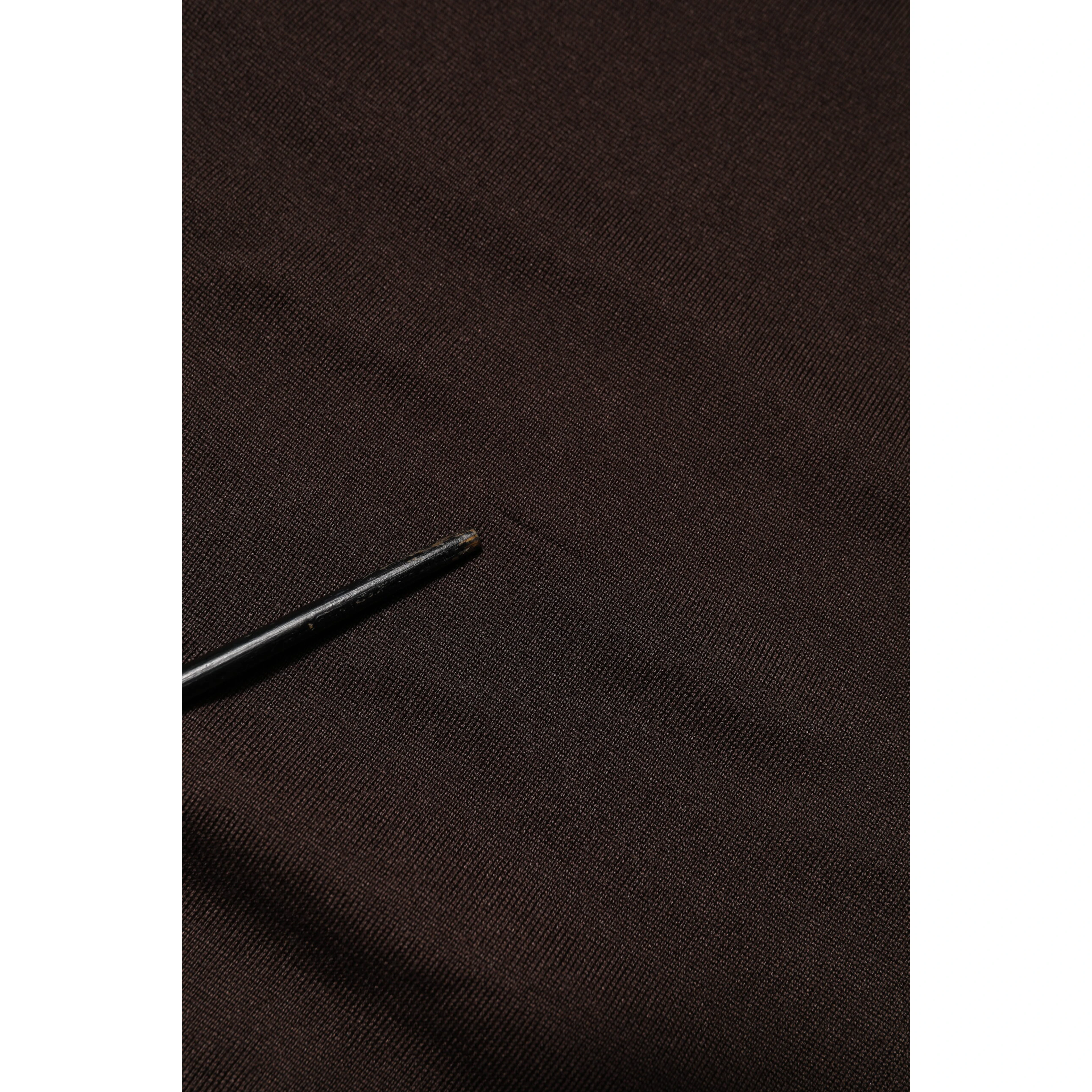 Brown Silk Crew Neck Short Sleeves T-shirt