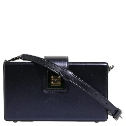 Blue DG BOX Lambskin Leather Crossbody Strap Bag