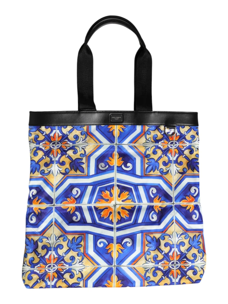 Multicolor Maiolica Print Tote Shoulder Strap Bag alternative