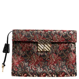 Multicolor Jacquard Floral Document Briefcase Bag