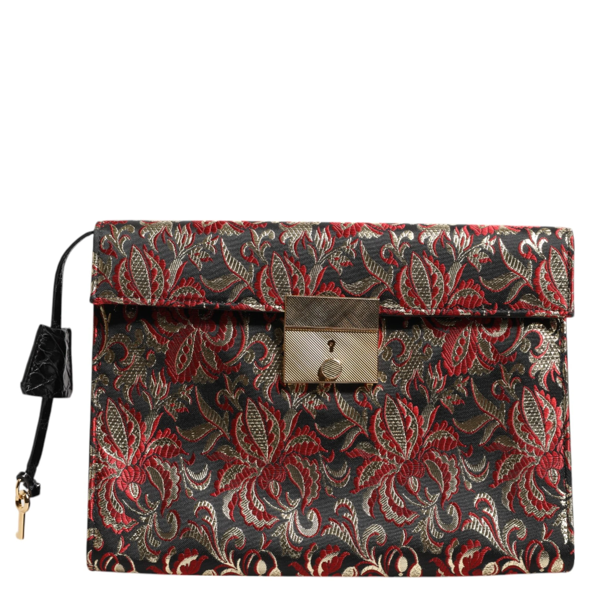 Multicolor Jacquard Floral Document Briefcase Bag