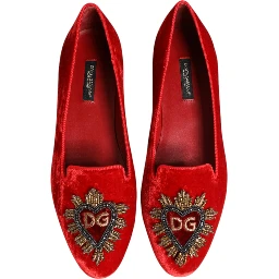 Red Velvet DG Heart Loafers Flat Shoes