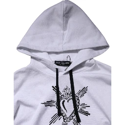 White Sacred Heart Hooded Sweatshirt Sweater