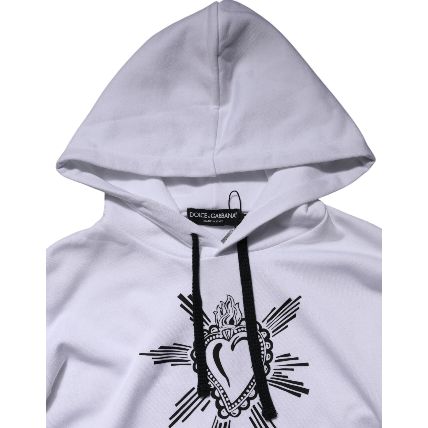 White Sacred Heart Hooded Sweatshirt Sweater