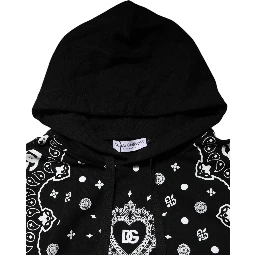 Black Bandana Hooded Men Sweatshirt Sweater