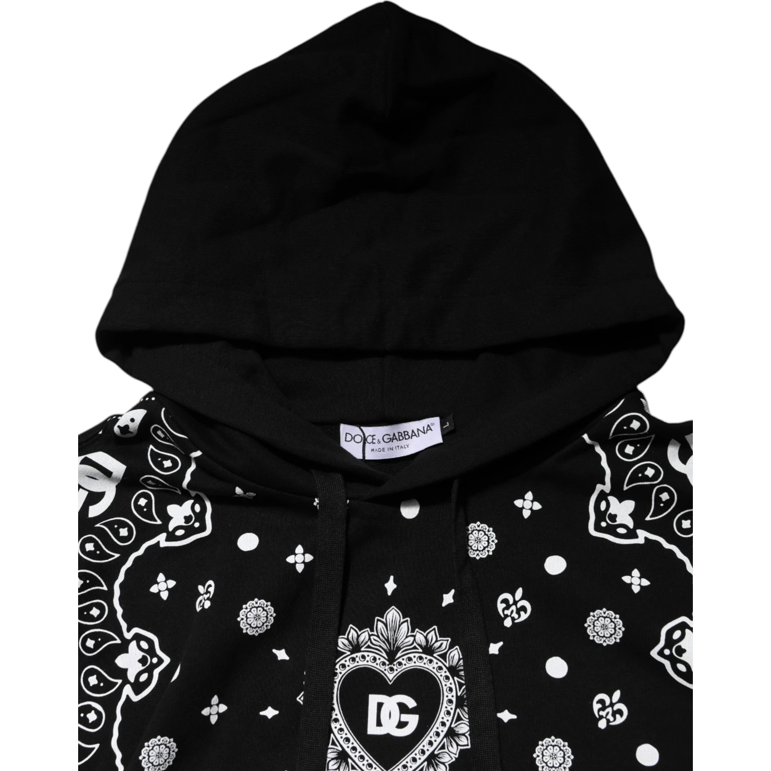 Black Bandana Hooded Men Sweatshirt Sweater