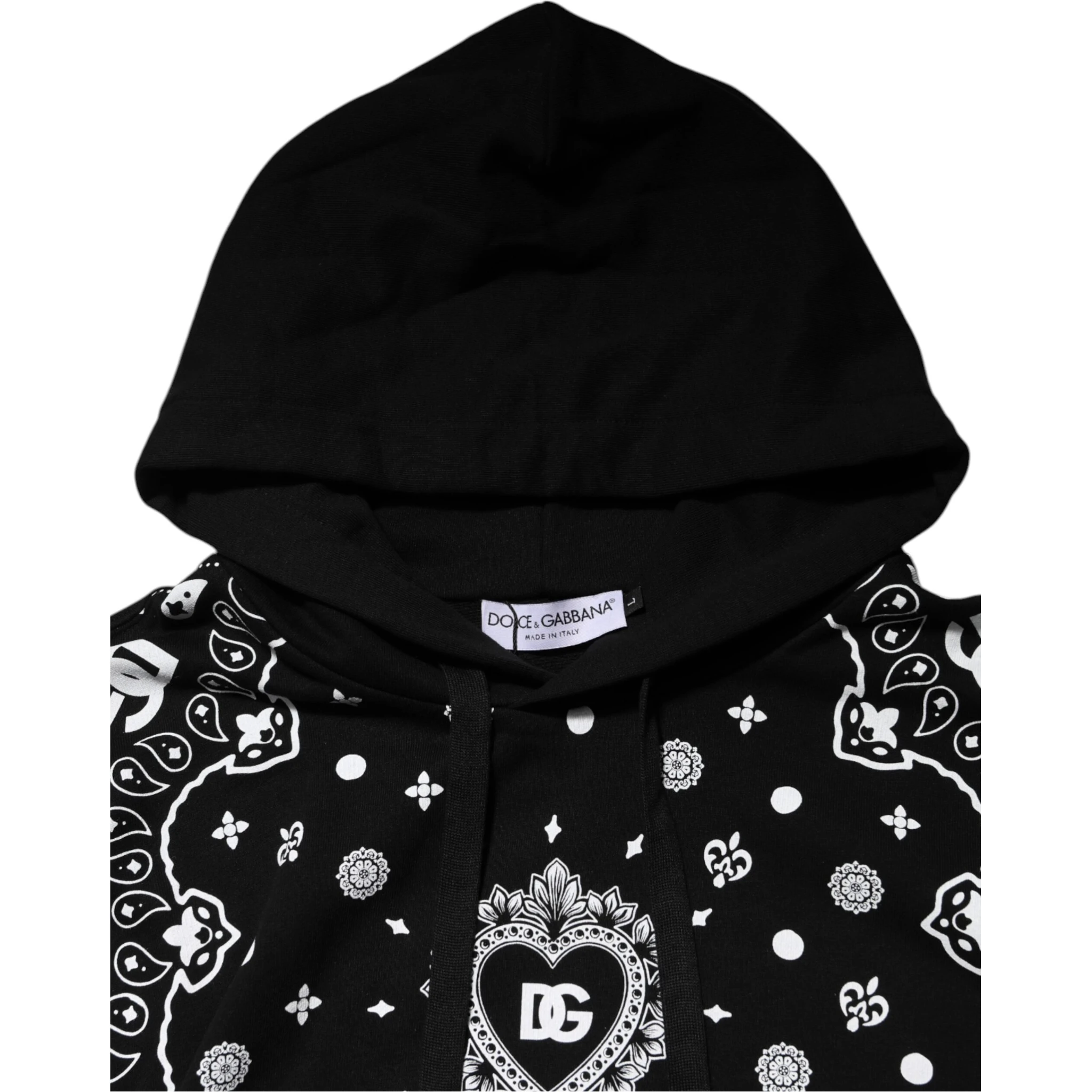 Black Bandana Hooded Men Sweatshirt Sweater