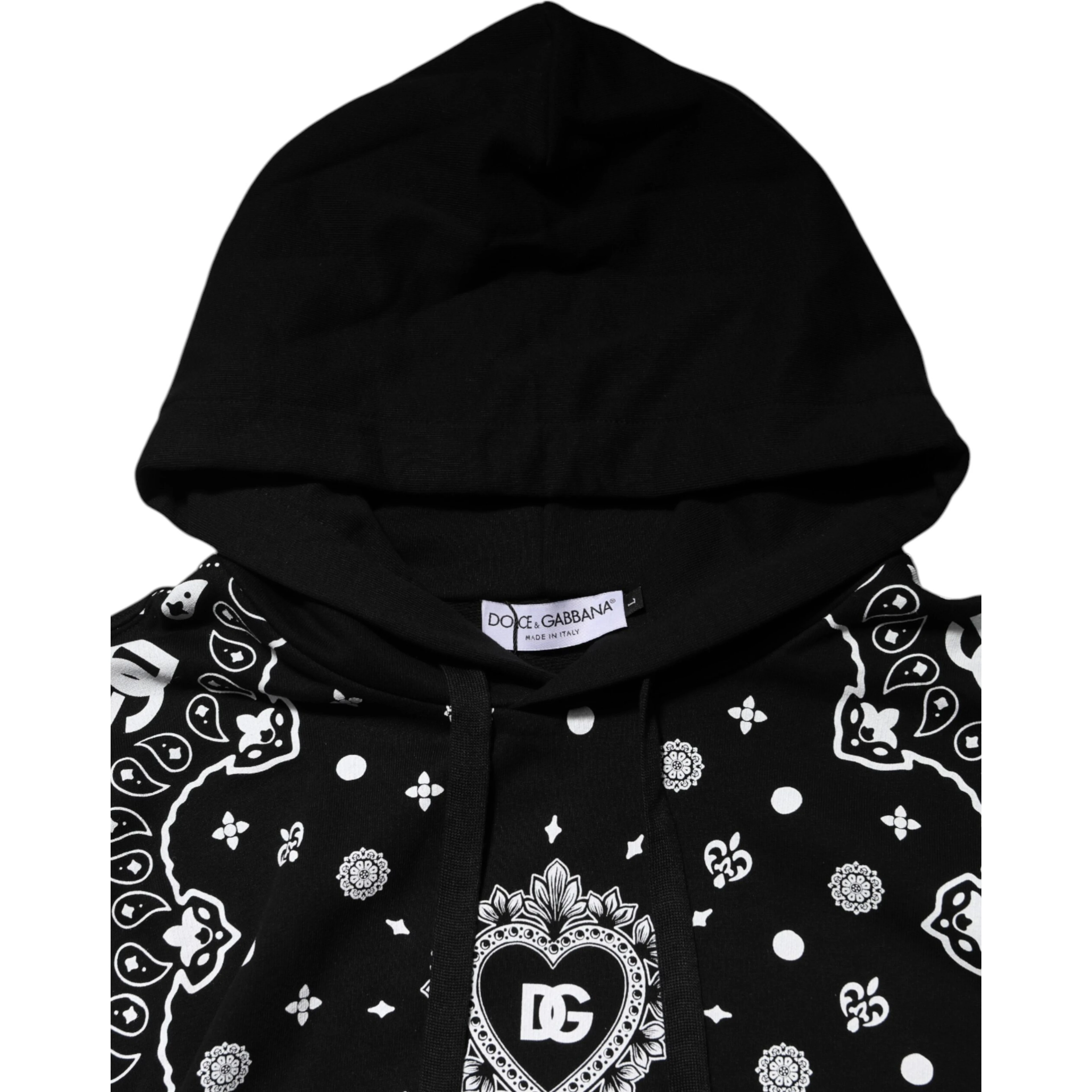 Black Bandana Hooded Men Sweatshirt Sweater