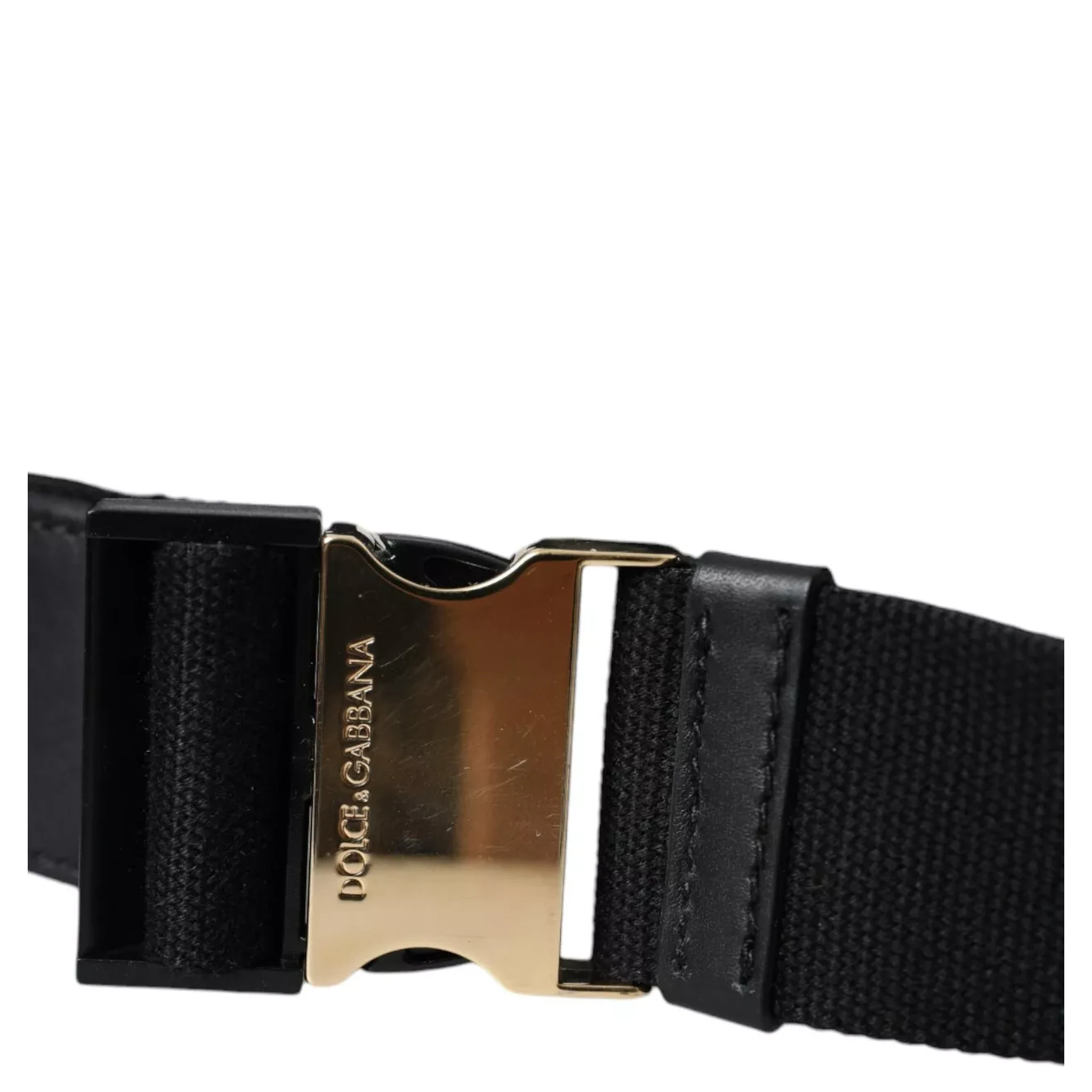 Black Calfskin Leather Double Waist Belt Fanny Pack Bag