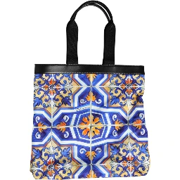 Multicolor Maiolica Print Tote Shoulder Strap Bag