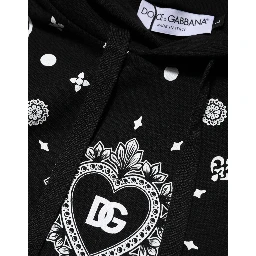 Black Bandana Hooded Men Sweatshirt Sweater