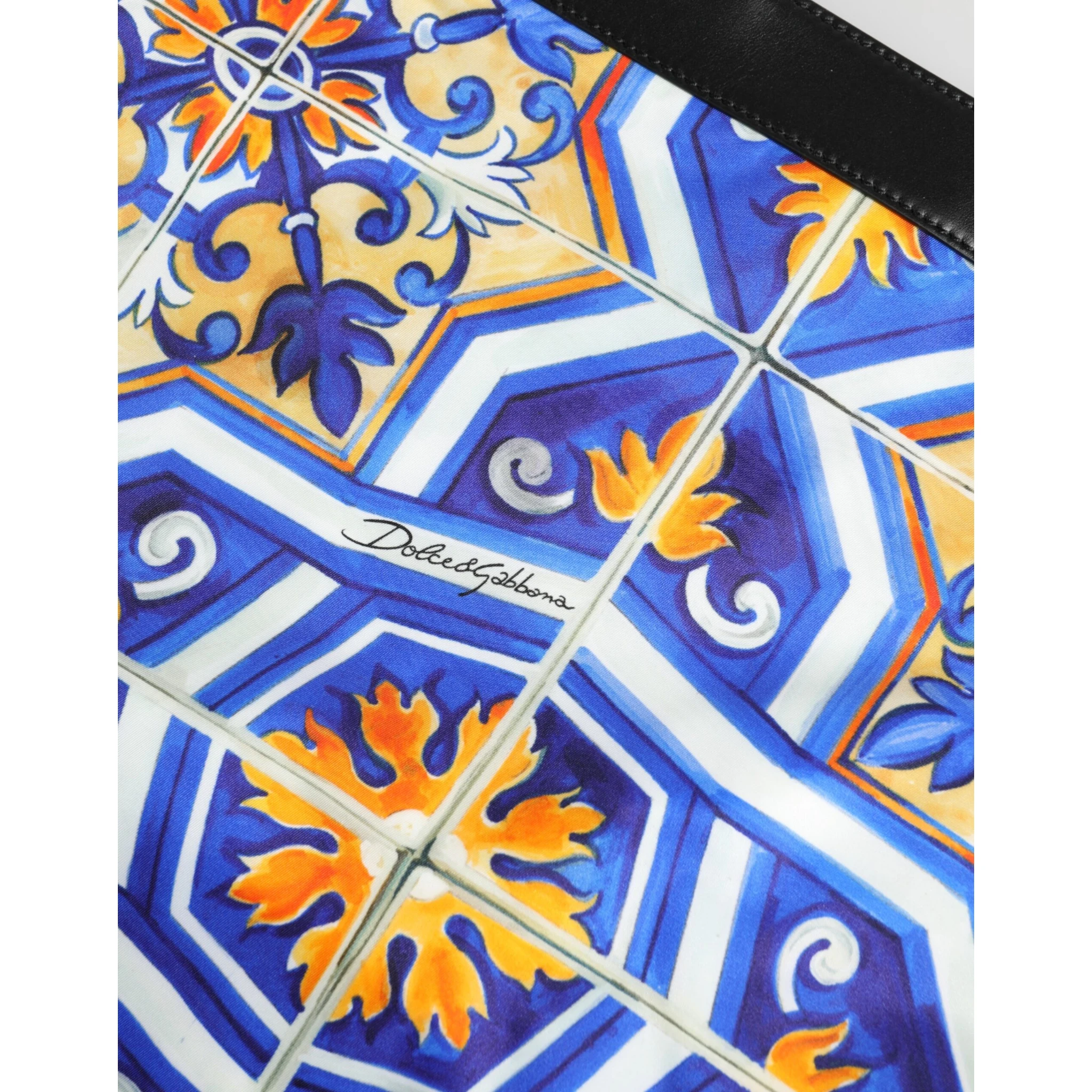 Multicolor Maiolica Print Tote Shoulder Strap Bag