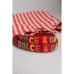 Red I Love Pizza Rhinestone Embellished Tote Bag