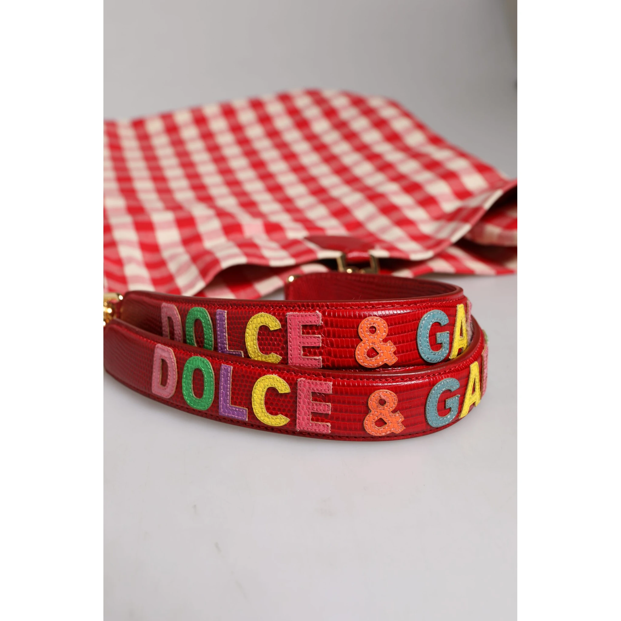 Red I Love Pizza Rhinestone Embellished Tote Bag