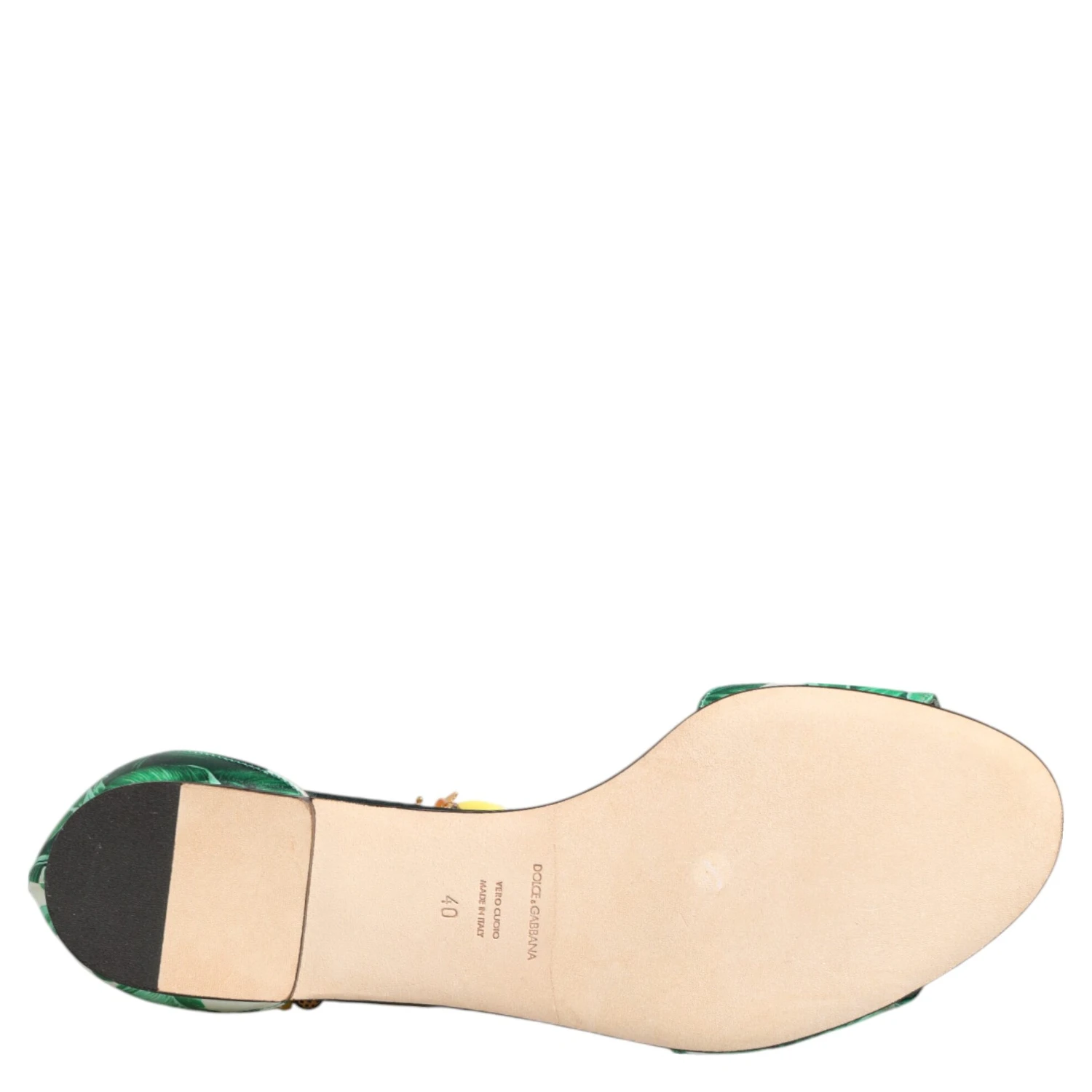 Green Mink Fur Satin Banana Leaf Sandals Shoes