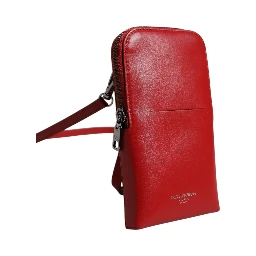 Red Leather Purse Phone Sling Crossbody Neck Strap Bag