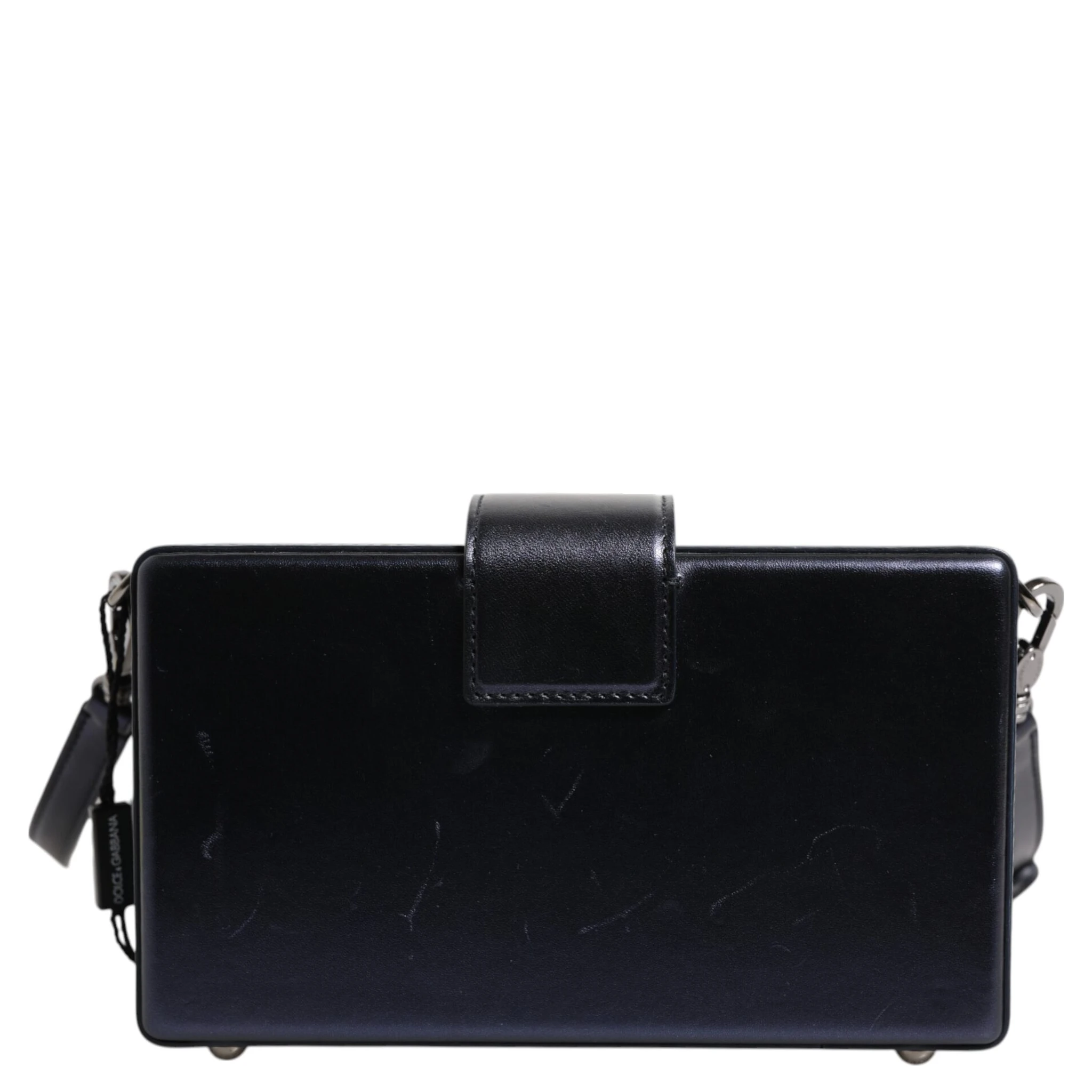 Blue DG BOX Lambskin Leather Crossbody Strap Bag