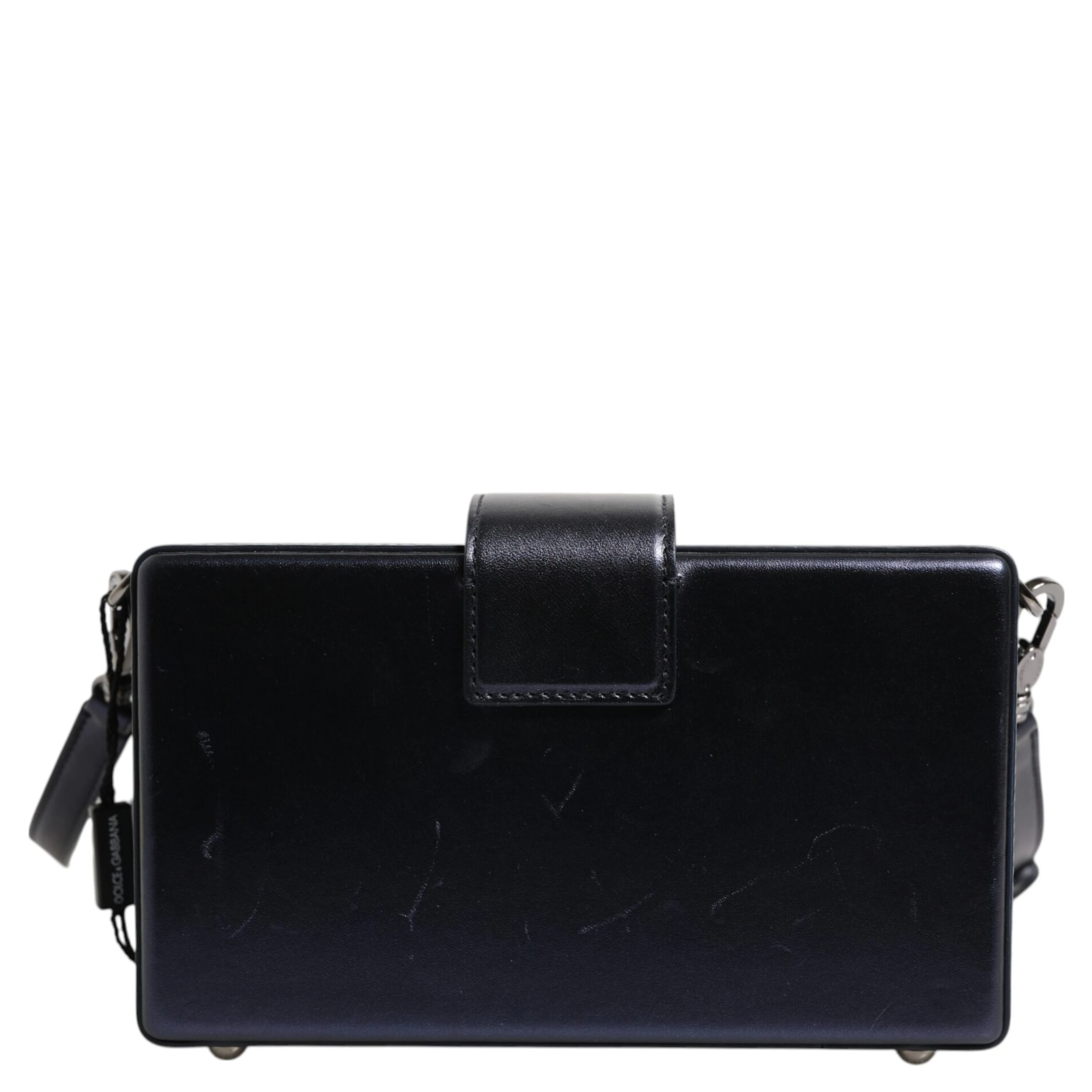 Blue DG BOX Lambskin Leather Crossbody Strap Bag