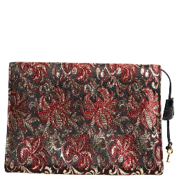 Multicolor Jacquard Floral Document Briefcase Bag