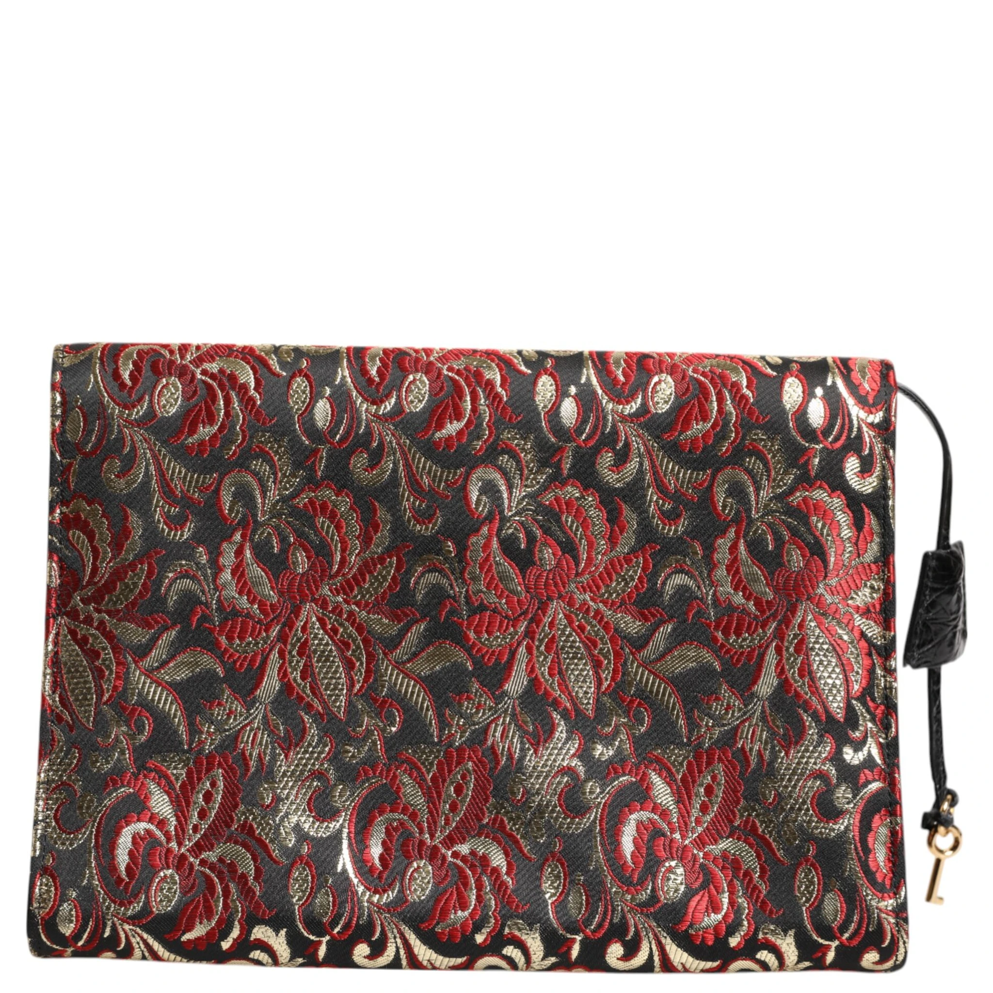 Multicolor Jacquard Floral Document Briefcase Bag