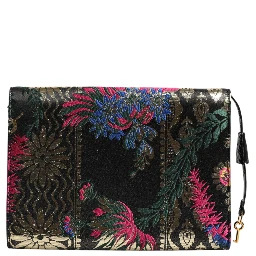Multicolor Jacquard Floral Document Briefcase Bag