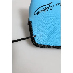 Blue Nylon DG Logo Print Clutch Zip Pouch Bag