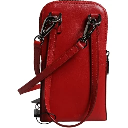 Red Leather Purse Phone Sling Crossbody Neck Strap Bag