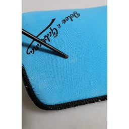 Blue Nylon DG Logo Print Clutch Zip Pouch Bag