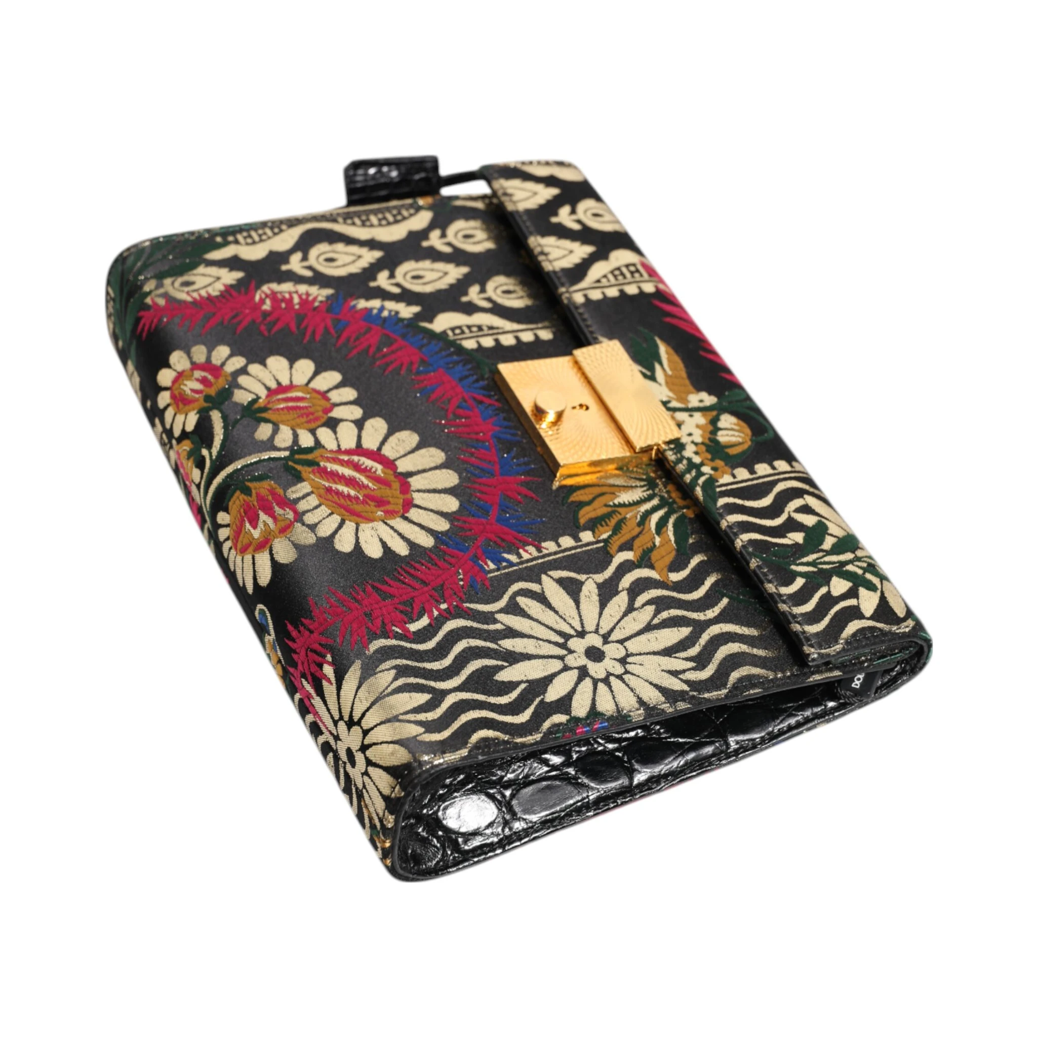 Multicolor Jacquard Floral Document Briefcase Bag