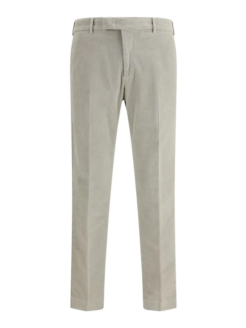 Gray Cotton Casual Pants