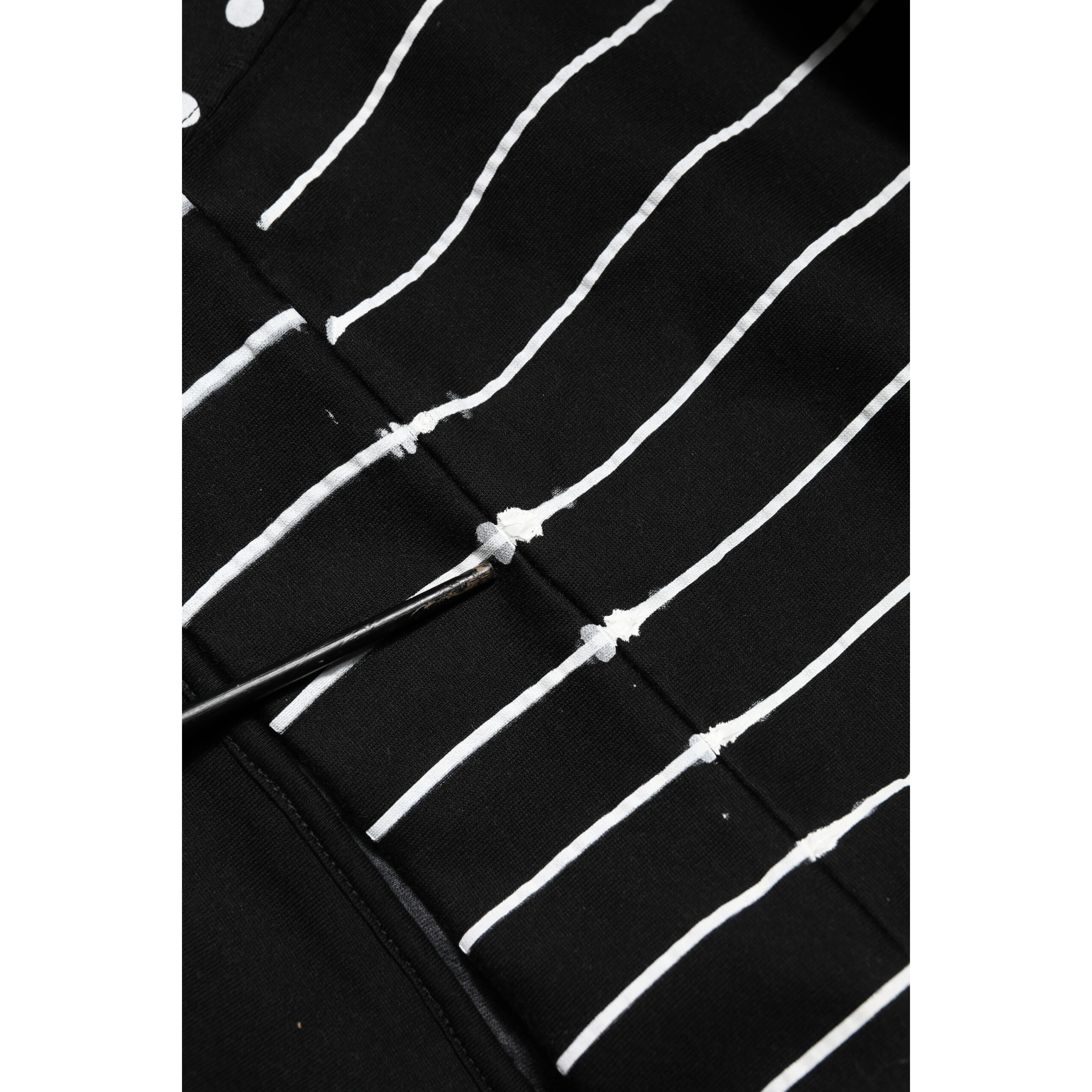 Black Stripes Hooded Men Sweatshirt Sweater
