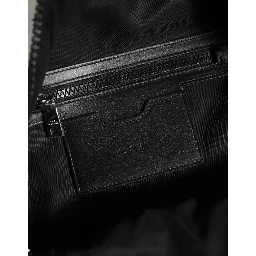 White DG Stars Print Nylon Travel Backpack Bag