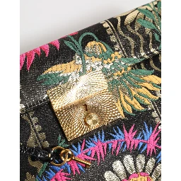 Multicolor Jacquard Floral Document Briefcase Bag