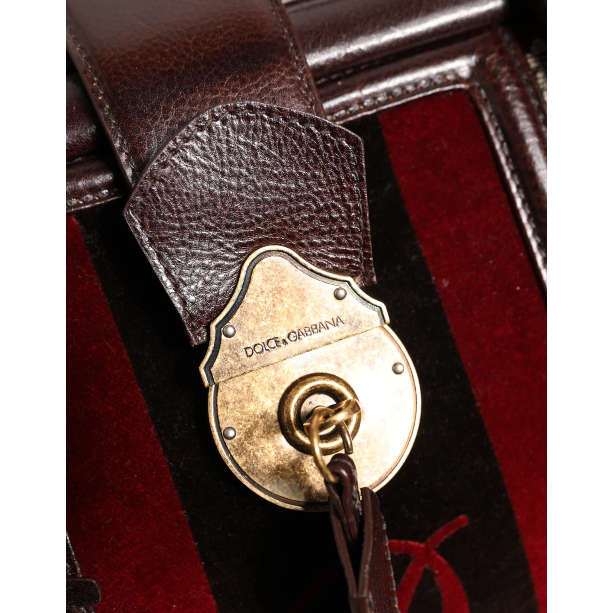 Multicolor Leather Jacquard Velvet Travel Duffle Bag